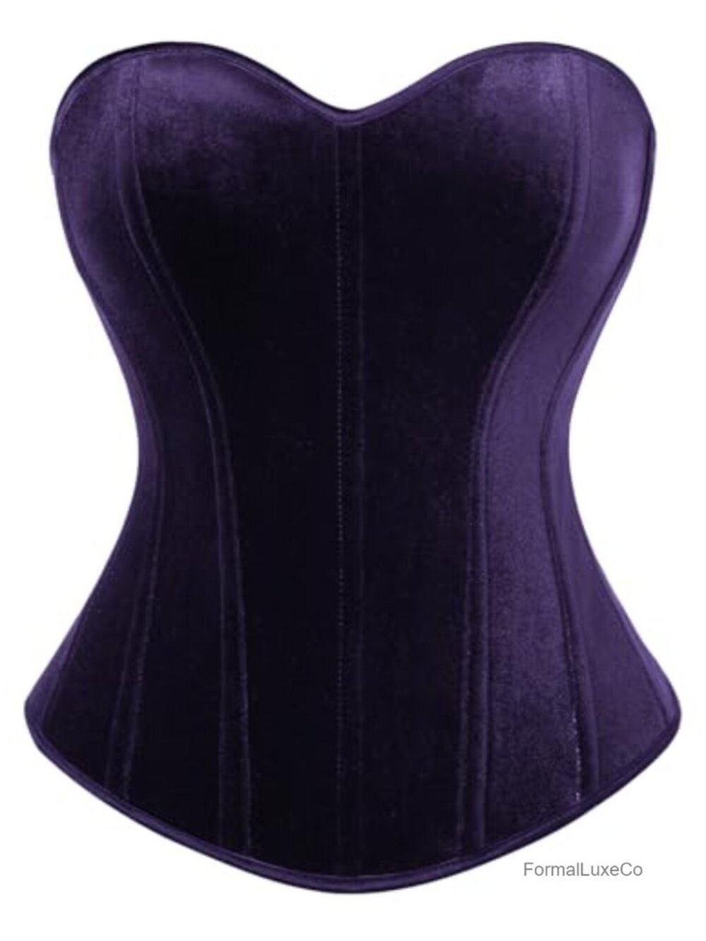 Velvet Corset Top Strapless Bustier Sweetheart Neckline